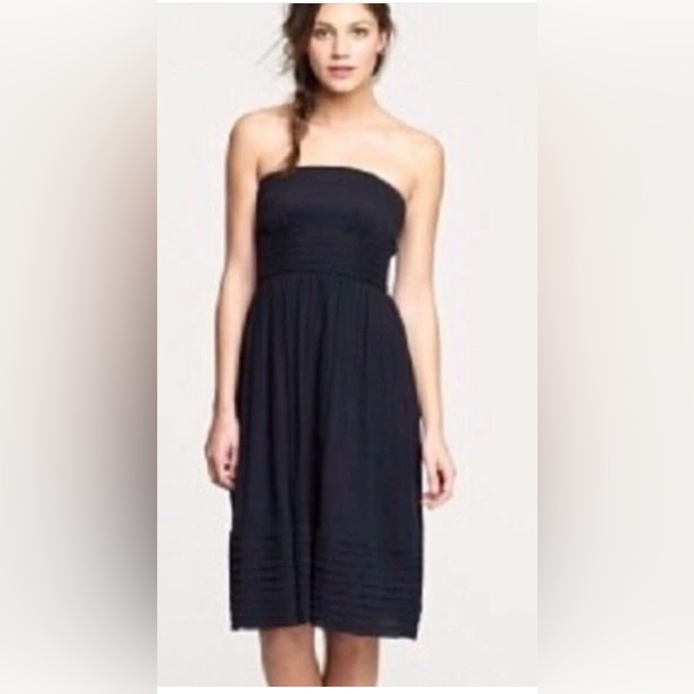 J. Crew Classic Black Strapless Dress